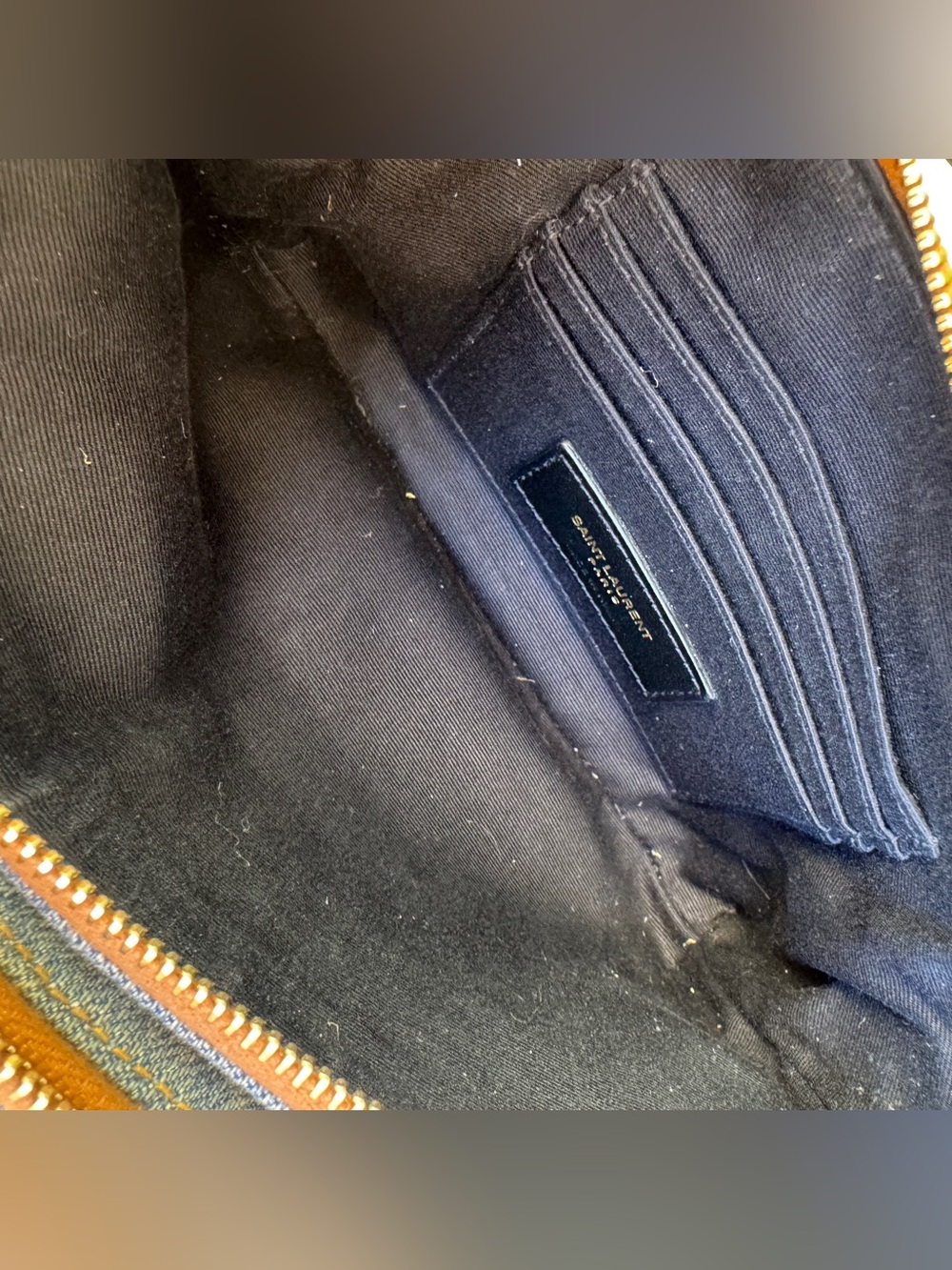Saint Laurent Denim Becky Double-Zip Crossbody - Picture 16 of 16